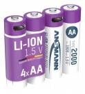 ANSMANN Li-Ion oppladbare batterier AA Type 2000 (min. 1800 mAh) 4pk thumbnail