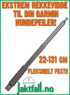 Teleskopantenne, bøyelig, for Garmin hundepeilere, 22-131 cm, sort thumbnail