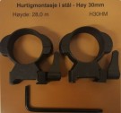 Solid hurtigmontasje i stål 30 mm for picatinny og weaverskinne thumbnail