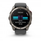 Garmin fēnix 8 Pro – 51 mm, AMOLED Sapphire, titan med grafittfarget/svart silikonrem thumbnail