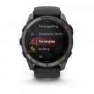 Garmin fēnix 8 Pro – 51 mm, AMOLED Sapphire, Karbongrå DLC-titan med sort/steingrå silikonrem thumbnail