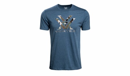 Vortex Camo Logo T-Shirt - Steel Blue Heather