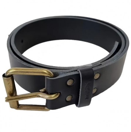 Edvardson håndlaget sort lærbelte med enkeltspenne 39mm