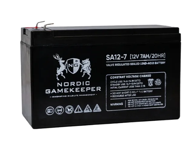 12V batteri 7Ah, Genialt som strømforsyning til viltkameraer