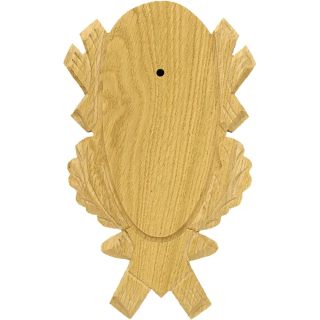 Eurohunt trofeplate for rådyr med utskjæringer i lys eik 17x9 cm