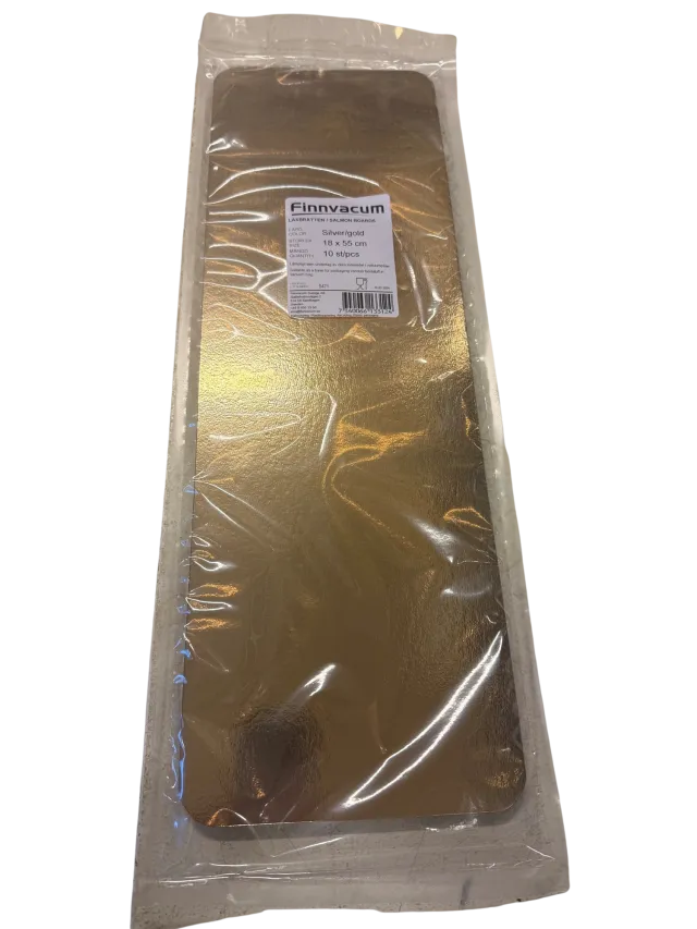 Finnvacum laksebrett 18x55 cm Sølv/ Gull - 10st